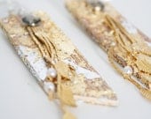 Silver and Gold Wooden Earrings