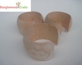 3 Medium Unfinished Cuff Wood Bangles