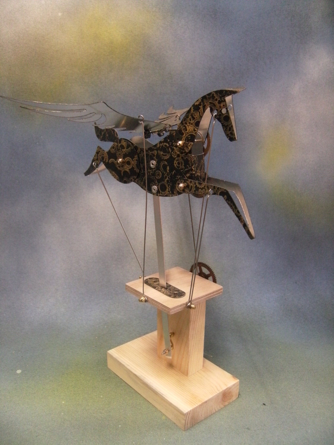 Black Steampunk Pegasus Automata