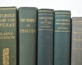 Antique Classic Literature Collection in Green and Gold