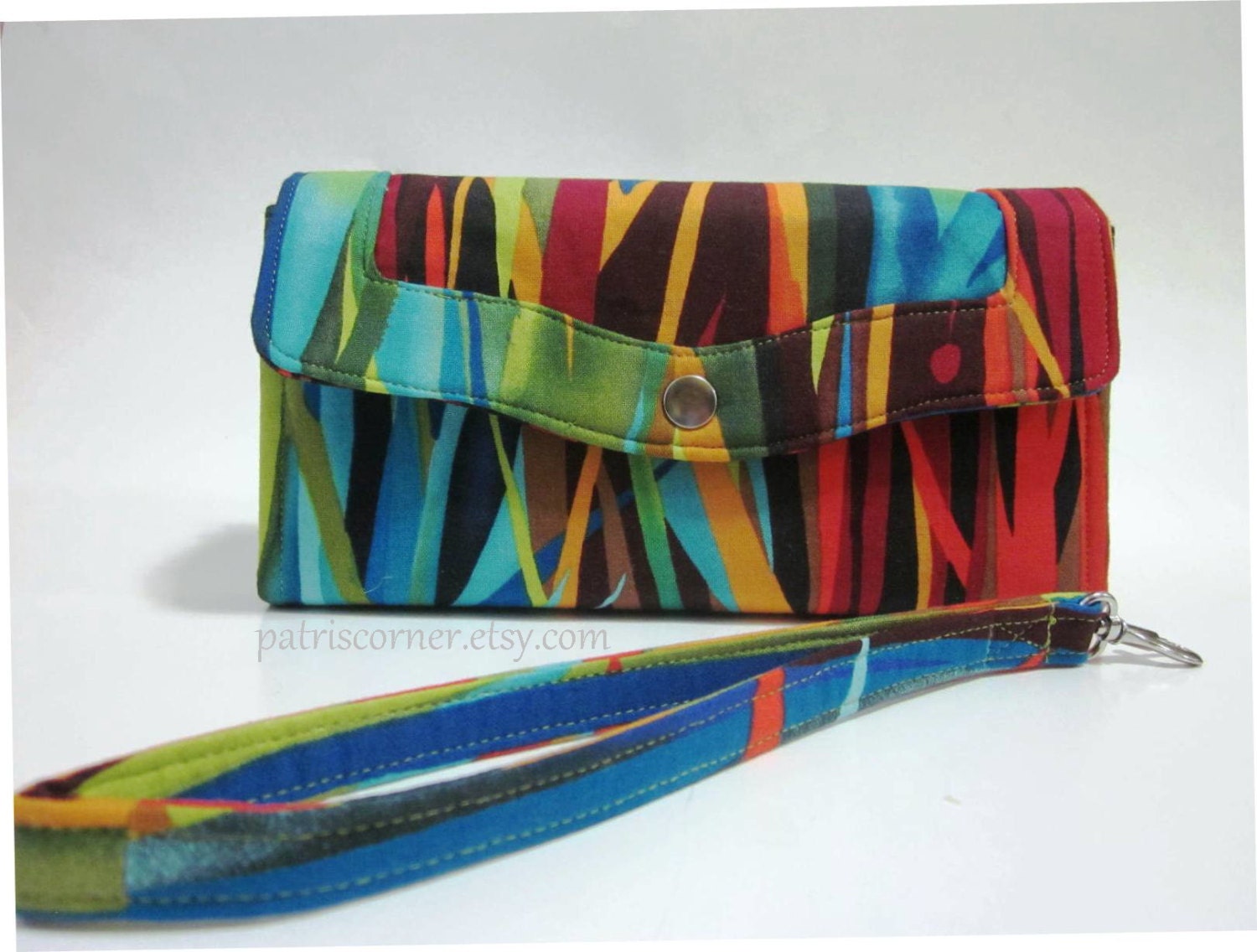 Handmade women clutch wallet with wrist strap The Everglades