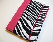 Designer Daily Organizer - Ready to Ship - Hot Pink Zebra - 5x8 Notepad - Portfolio Organizer - List Taker, Fits many EReaders