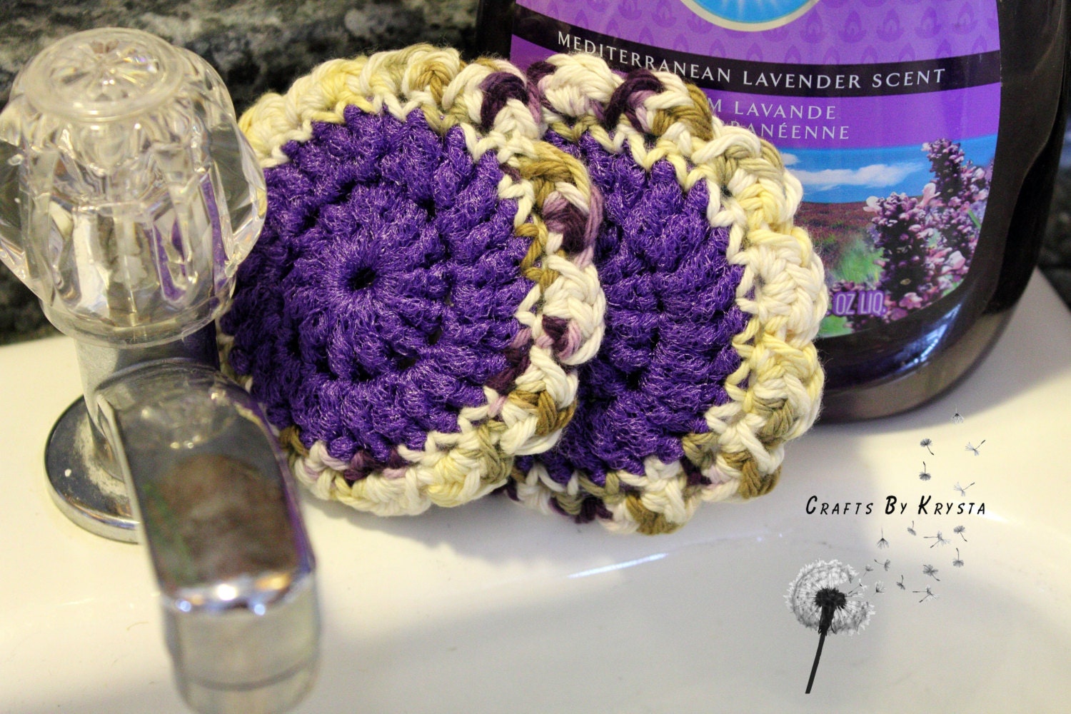 Crocheted Kitchen Dish Scrubbies - Pot Scrubbers/Washcloth - Set of Two