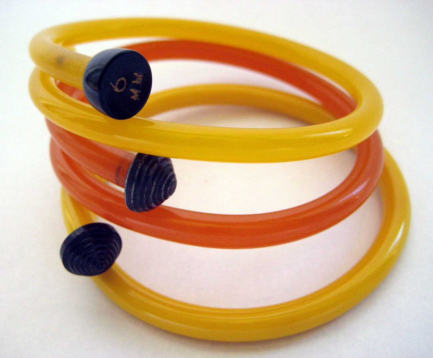 Vintage Knitting Needle Bracelets Citrus Large