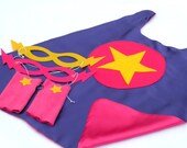 Childrens Super Hero Cape PLUS 2 Accessories-girl birthday gift