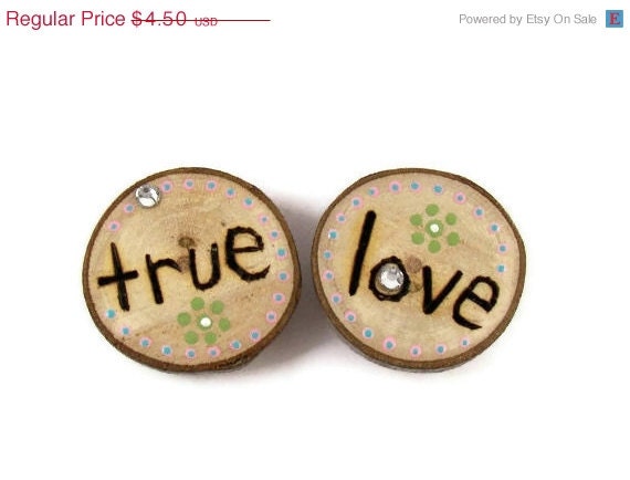 Sale 10% Off True Love Maple Wood Magnet Wood Burned and Hand Painted