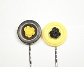 Vintage Button Garden What's the Buzz Bobby Pin Pair