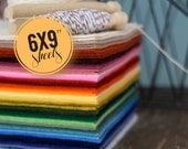 Wool blend felt: 30 6x9" sheets (choose your own colors)