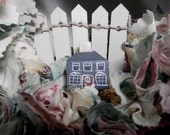 Wreath Floral Fabric Indoor Home Decor Front Door Wall Hanging Decoration Cottage Shabby Chic Housewarming Gift