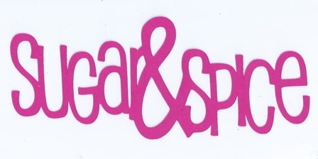 Sugar and spice word silhouette