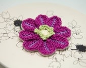 Light Purple Crochet Brooch with Felt Backing