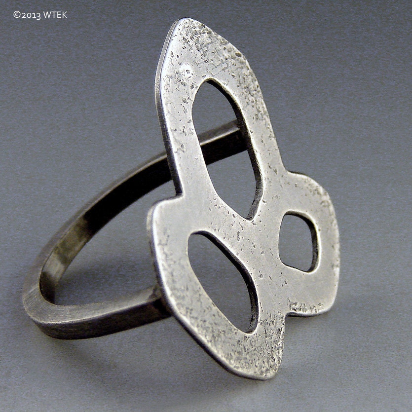 Abstract Silver Statement Ring