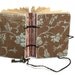 Brown and Aqua Floral Pocket journal  and Skeleton Key Closure