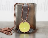 Penny Candy - Upcycled Enameled Penny Necklace - LIME