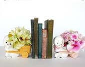 CLOSING SALE Reduced 50% Vintage Baby Lamb Planters. Bookends