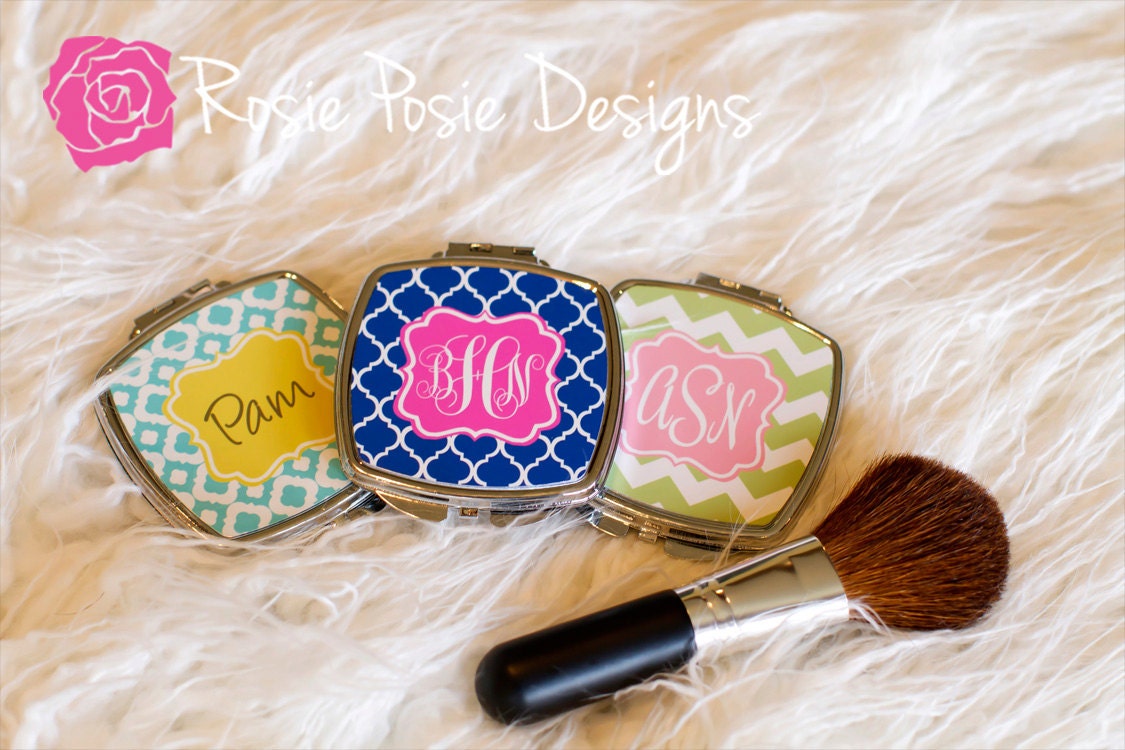 Monogrammed Compact Mirror-Design Your Own