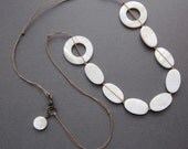 white shell ovals and rings - the ellie necklace