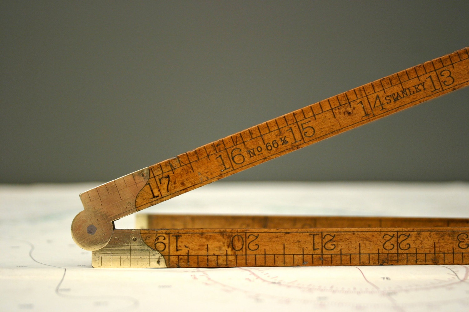 Vintage Wooden Folding Ruler from England - Stanley 36"