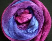 Hand Dyed Tussah Silk Top - for Blending, Spinning, Felting  - 1 oz. Mauve Boudoir