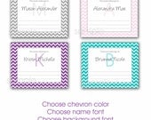 Chevron Bookplate Labels / ANY COLOR / design your own / digital delivery / print your own