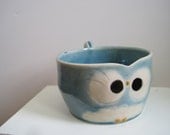Hooter Owl Mug (Garrett) in Frosty Blue Handmade Stoneware - Ready To Ship
