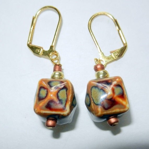 Animal Print Dangle Earrings, Leopard