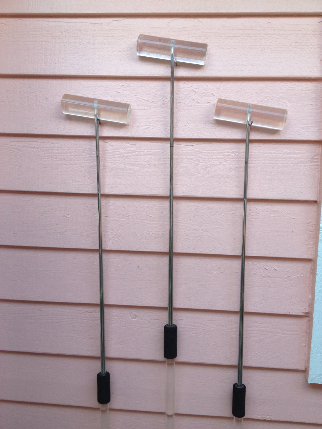 Lucite Polo Mallets Three Available Wall Art Store Display Unusual by Modern Logic