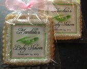 Two peas in a pod custom baby shower cookie favors