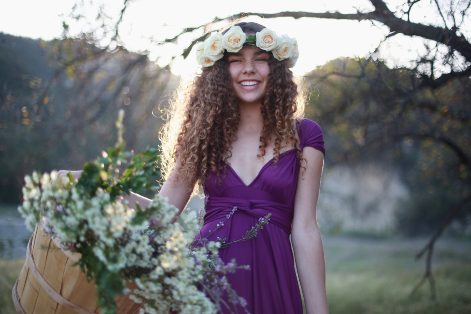 Wild Berry Siren Long Octopus convertible Wrap Gown- Prom, Bridesmaids