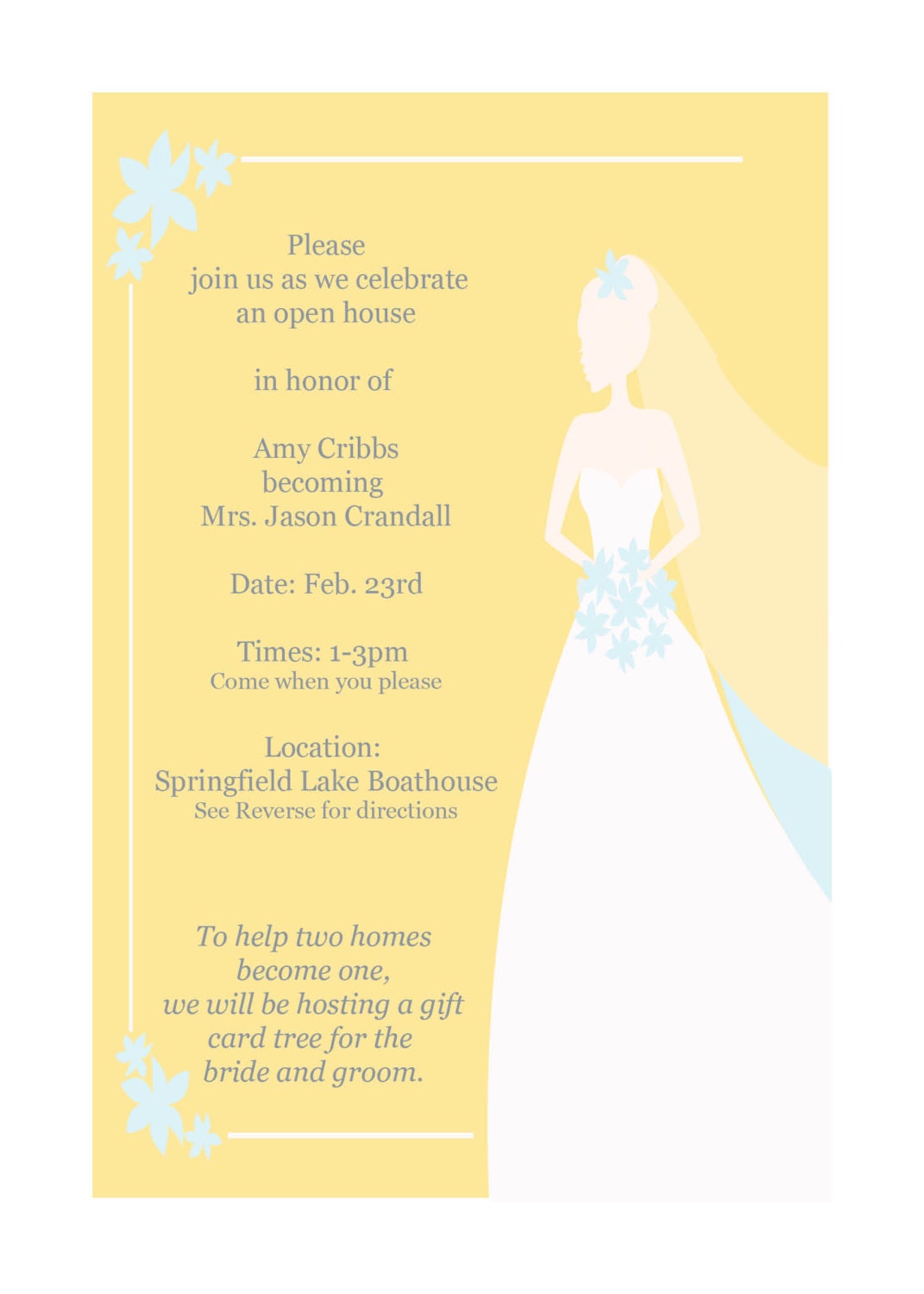 50 Bridal Shower Invitations Printed