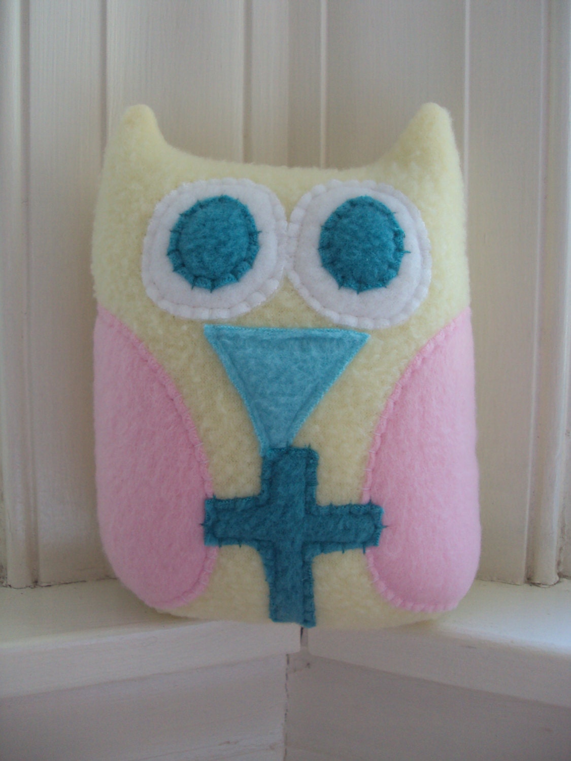 Baptism Owl - Christening Owl- First Communion - Plush Owl - Owl Pillow