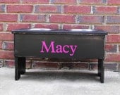 Personalized Large Raised Dog Stand -13'' Tall - 2 Two Quart Bowls