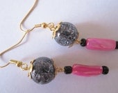 Black and Pink Earrings