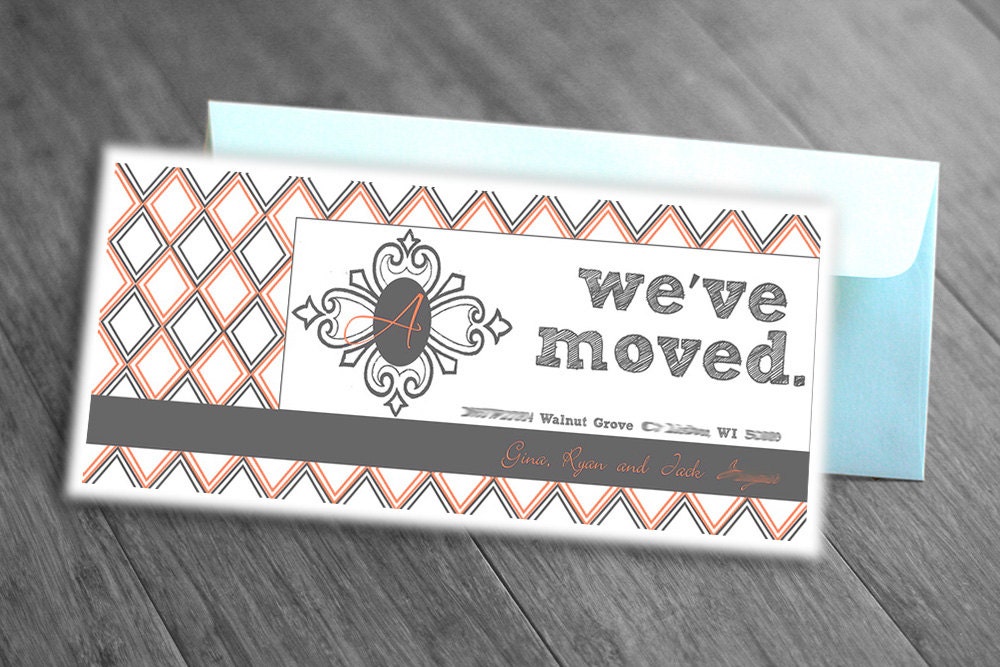 we have moved / diamond geometric pattern / change of address / housewarming party