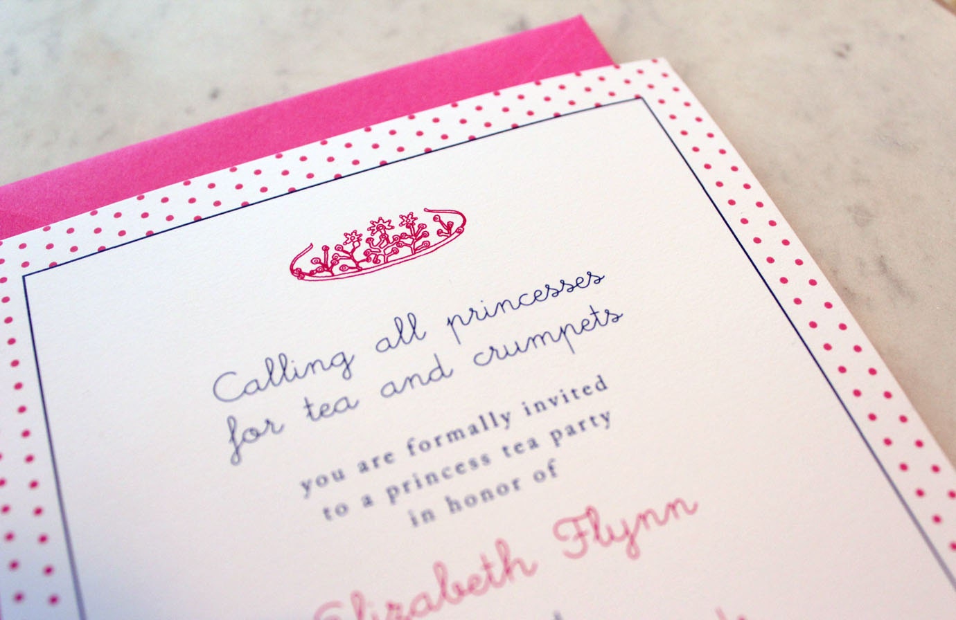 children's birthday party invitation - princess