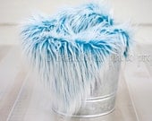 Frosted Aqua Mongolian Faux Fur Rug Nest Photography Photo Prop Newborn Baby Toddler Mat