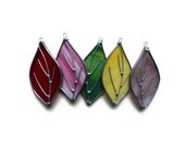 Stained Glass Seasonal Leaves - Set of 5 Ornaments Suncatchers Window Decor