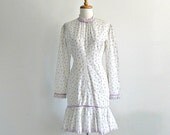 1960's White Dress / 60s dress / eyelet dress / mermaid dress / summer dress / garden wedding dress / lavender dress / small medium