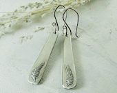 Fine and Sterling Silver Artisan Feather Earrings, Handmade From Original Carving