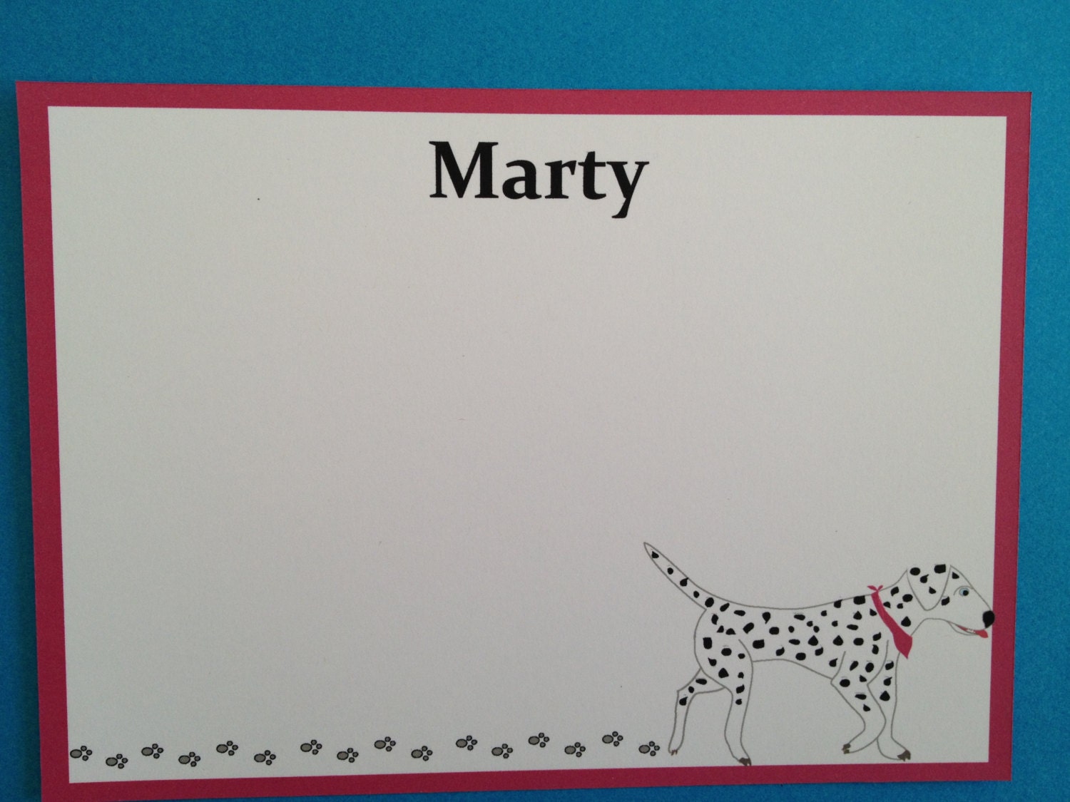 Dalmatian dog cards Personalized stationery set of 10