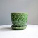 Vintage Shawnee Pottery Flower Pot -- Green Quilted Medium