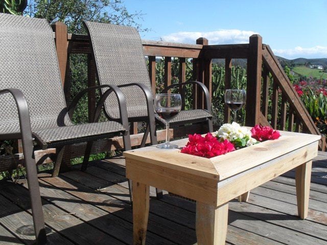 Handmade Cedar Patio Table will wow your guests. Rustic Vintage table with planter built into it.