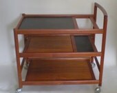 Danish Modern Teak Bar Cart / Serving Cart