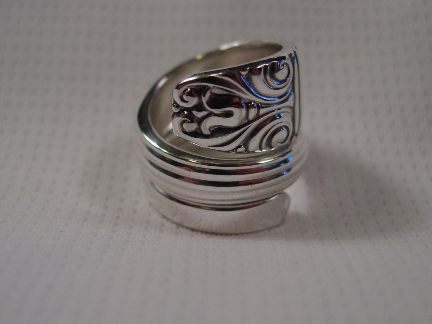 A Spoon Rings Plus Beautiful Double Wrap Spoon Ring Size 7 1/2 Antique Spoon and Fork Jewelry t115