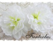 Penelope - 4 1/2 inch Peony Silk Flower White Set of 2