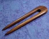 Hair fork hand carved from black walnut wood
