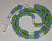 Green and Blue Catholic LEGO Rosary