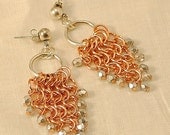 Sterling and Copper Chainmaille Earrings