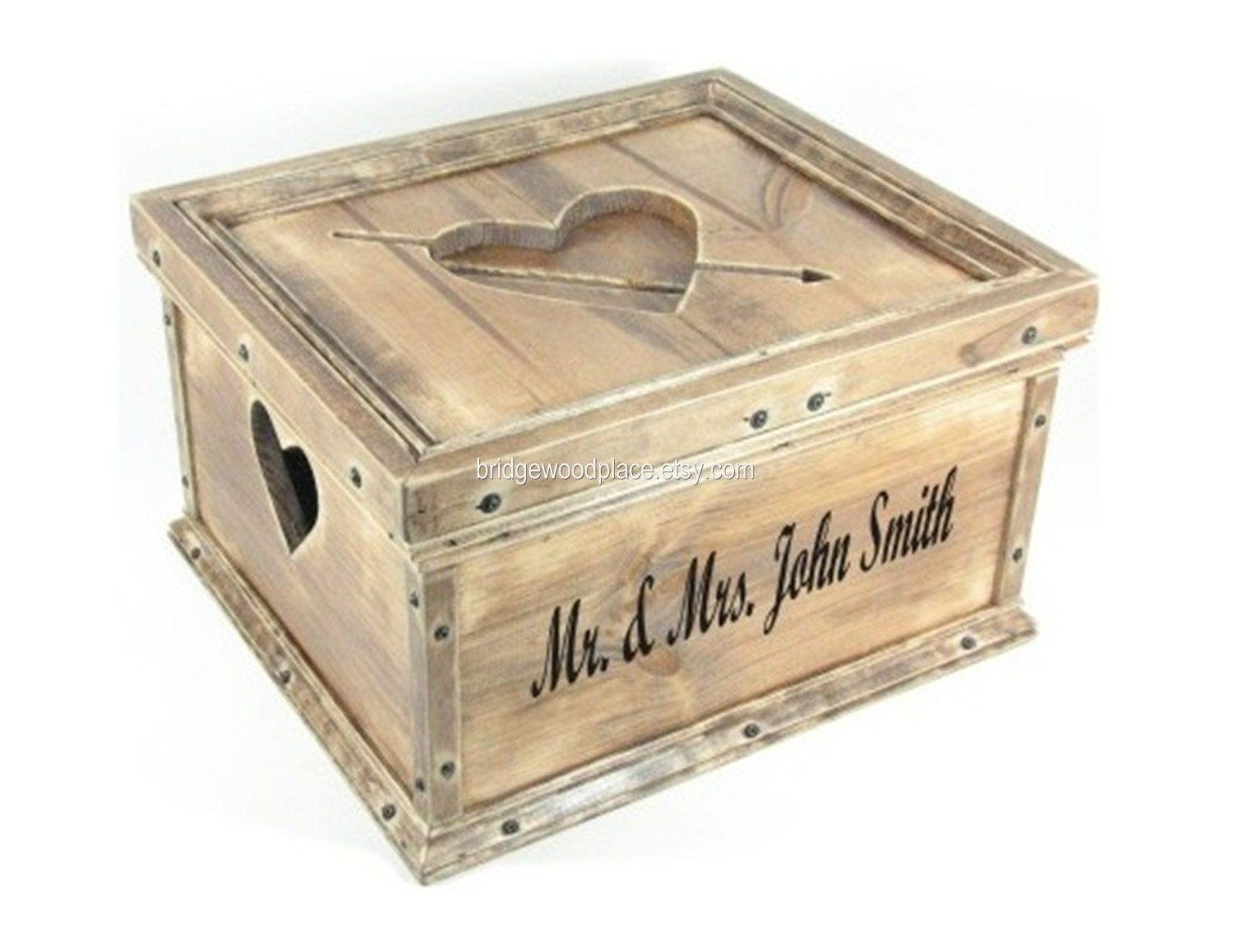 Wedding Card Box Custom Personalized Wood Hope Chest Wooden Keepsake Memory Box