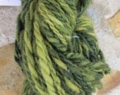 Handspun Green Mix Yarn Double Ply Wool Super Bulky Yarn Y122